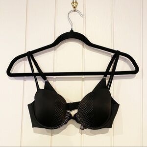 Victoria's Secret Black and Gold Lined Demi 32C Bra